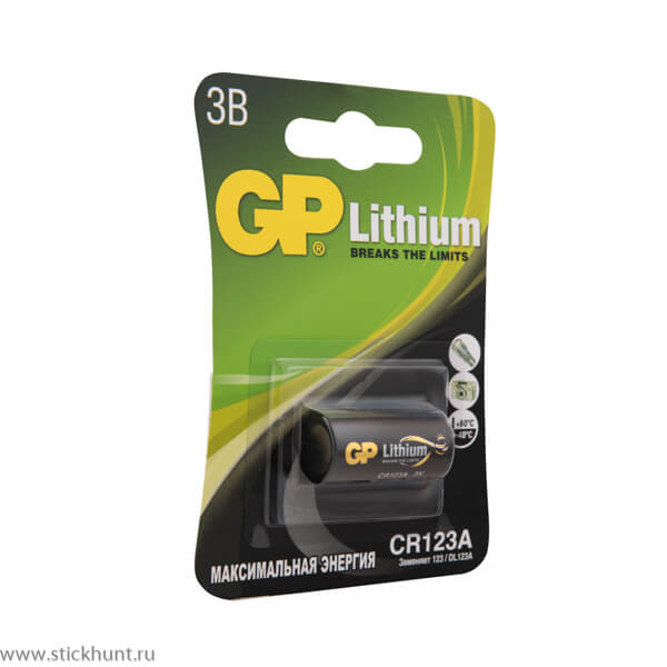 Фотография Батарейка литиевая GP Lithium CR123A 3B - 1 шт. на блистере