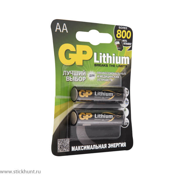Фотография Батарейки литиевые GP Lithium 15LF AA - 2 шт. на блистере