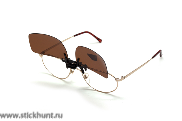 Изображение Накомарник клипон на очки Очкимарник Polarized поляризационные линзы коричневые 23%