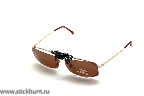 Клипон на очки Azuza с поляризацией Polarized коричневые 23%