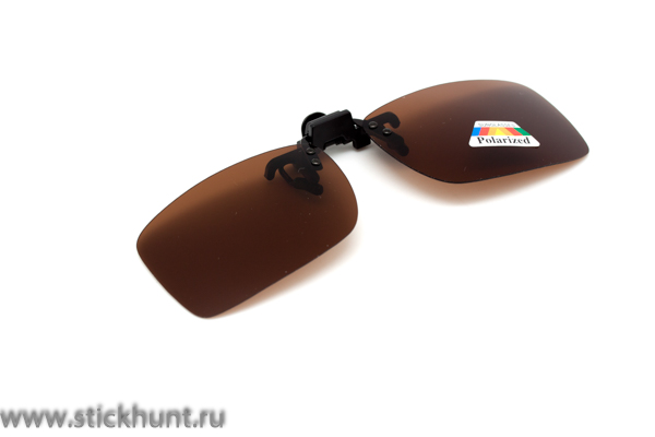 Накомарник клипон на очки Очкимарник Polarized поляризационные линзы коричневые 23% изображение