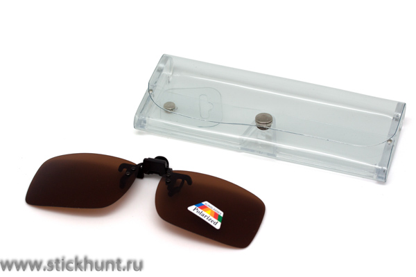 Изображение Клипон на очки Azuza с поляризацией Polarized коричневые 23%