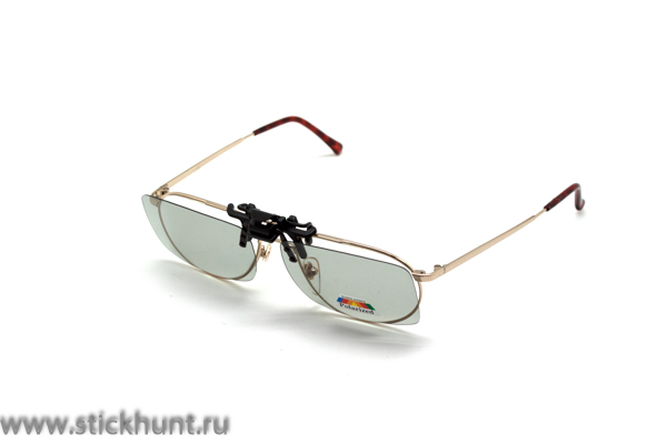 Клипон на очки Azuza с поляризацией Polarized зеркально-серые 50%