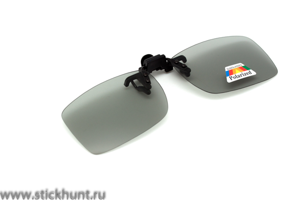 Изображение Накомарник клипон на очки Очкимарник Polarized поляризационные линзы зеркально-серые 50%