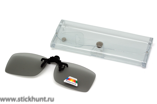 Изображение Клипон на очки Azuza с поляризацией Polarized зеркально-серые 50%