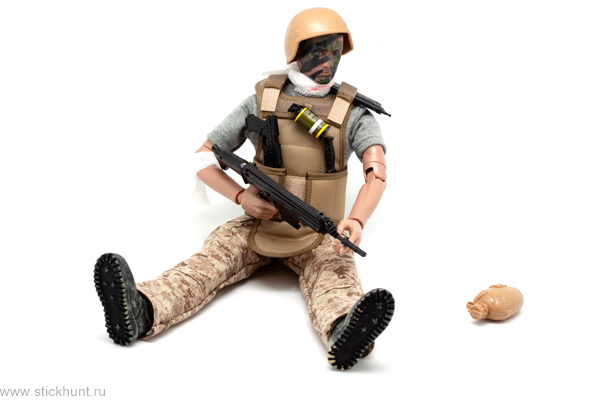 Коллекционная модель солдата Kadhobby Pattiz Toys WOUNDED SOLDERS Раненый солдат койот фото