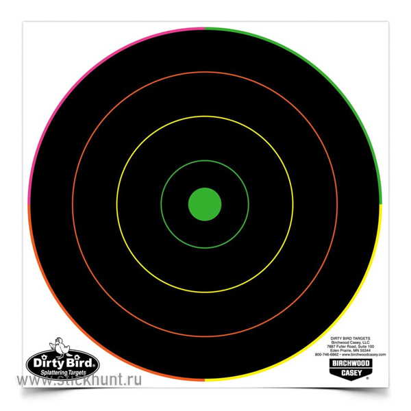 Мишень бумажная Birchwood Casey Dirty Bird Multi-Color с проявлением попаданий 300 мм 10 шт