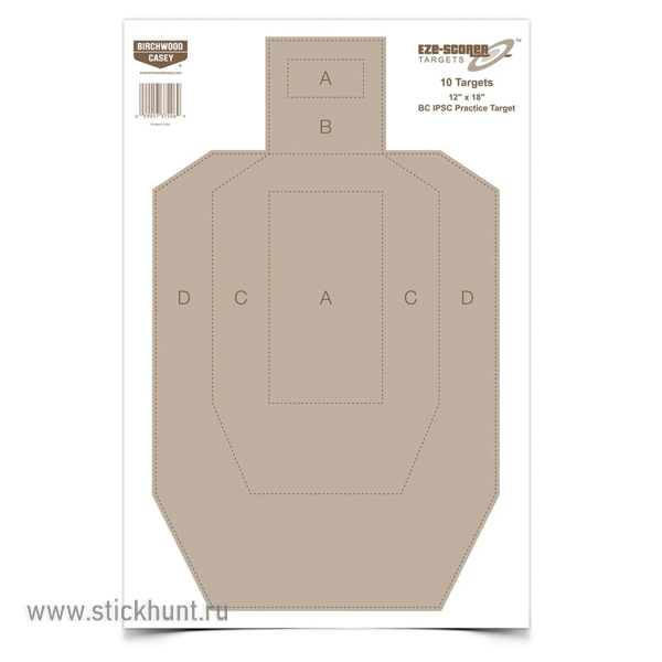 Мишень бумажная Birchwood Casey Eze-Scorer Practice Target 300х450 мм 10 шт