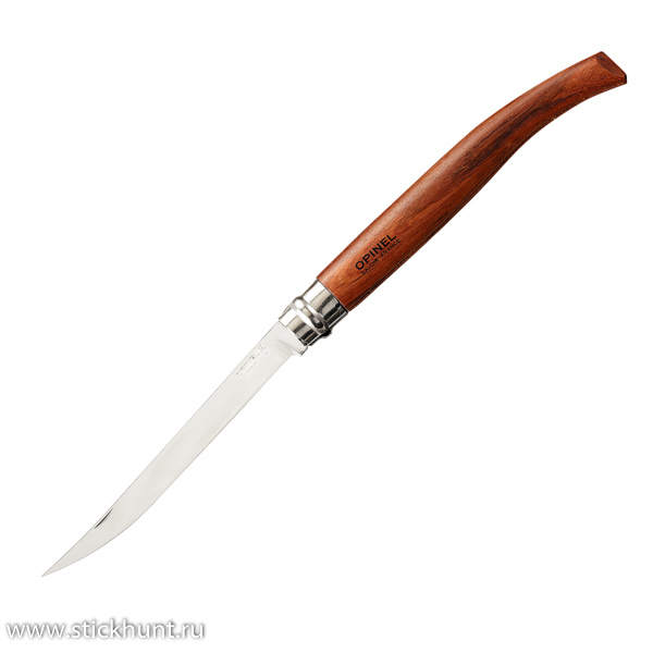 Нож филейный Opinel Slim №15, клинок 15 см с зеркальной полировкой, рукоять - падук