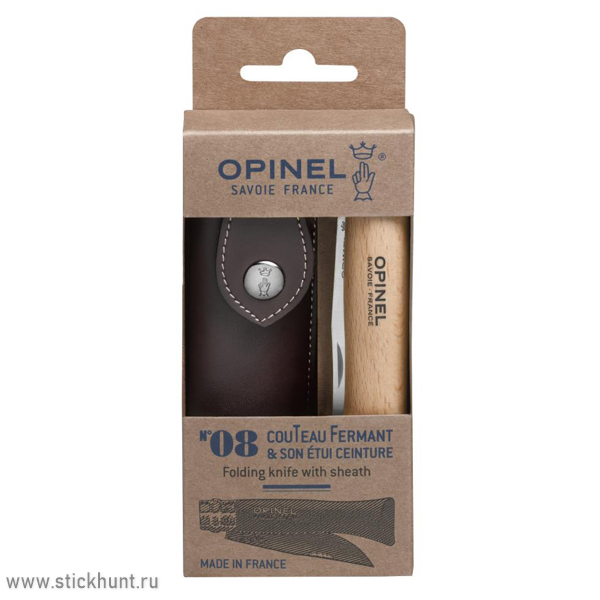 Нож классический Opinel Tradition №08, клинок 8.5 см, рукоять - бук (+ Чехол)