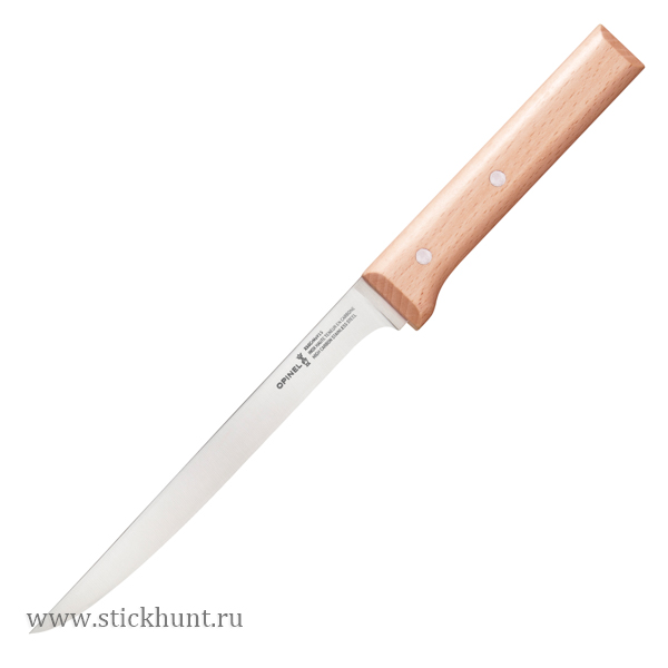 Нож кухонный Opinel Fillet №121 для рыбы, клинок 18 см, рукоять - Бук