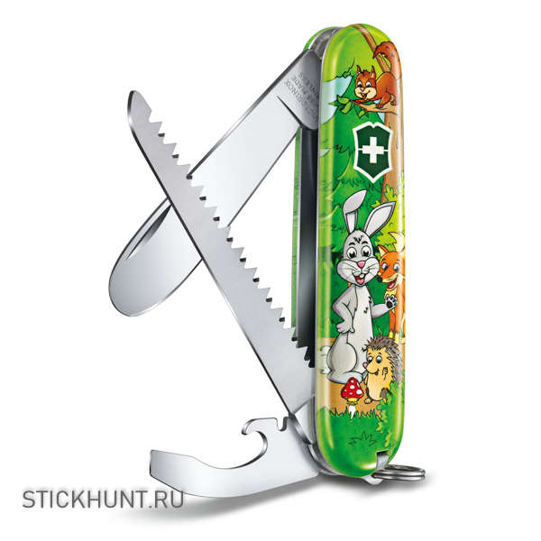 Нож перочинный Victorinox My First Victorinox Rabbit Edition (0.2373.E2 9) функций Зеленый/Рисунок