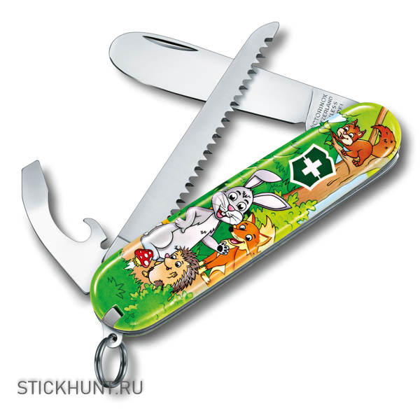 Нож перочинный Victorinox My First Victorinox Rabbit Edition (0.2373.E2 9) функций Зеленый/Рисунок