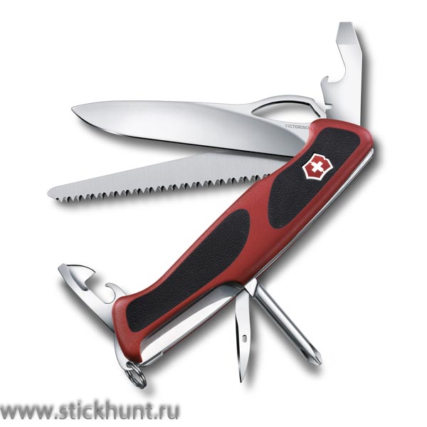 Нож перочинный VICTORINOX Ranger Grip 12 функций красно-черный (0.9663.MC)