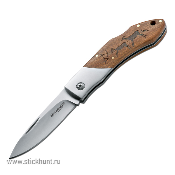 Нож складной Boker Magnum Caveman Steel 01RY818 клинок 8.2 см Древесный