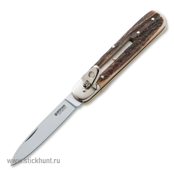 Нож складной Boker Solingen Automatic Classic Stag 110716 клинок 8.5 см Древесный