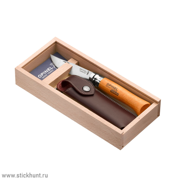 Нож складной Opinel серии Tradition №08, клинок 8,5 см, рукоять - бук (Чехол + футляр)