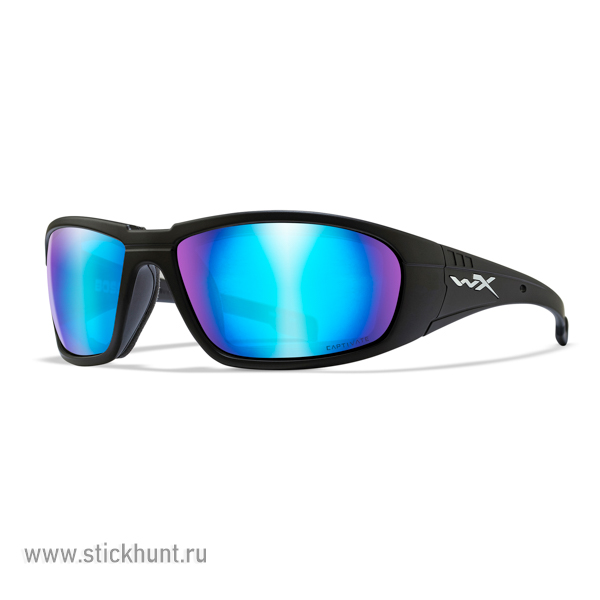 Очки баллистические стрелковые Wiley X Boss CCBOS09 Polarized Зеркально-синие Captivate 12%