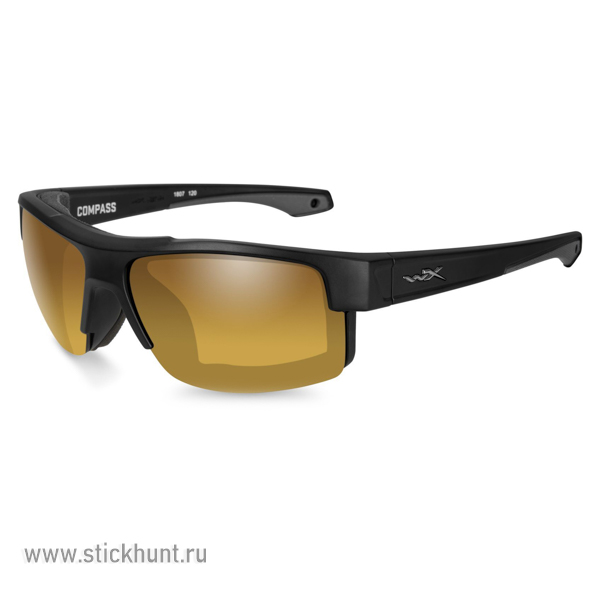 Очки баллистические стрелковые Wiley X Compass CCCMP04 Polarized Зеркально-золотые 12%