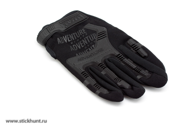 Перчатки тактические Outdoor Gloves Adventure полноразмерные прорезиненные Чёрный