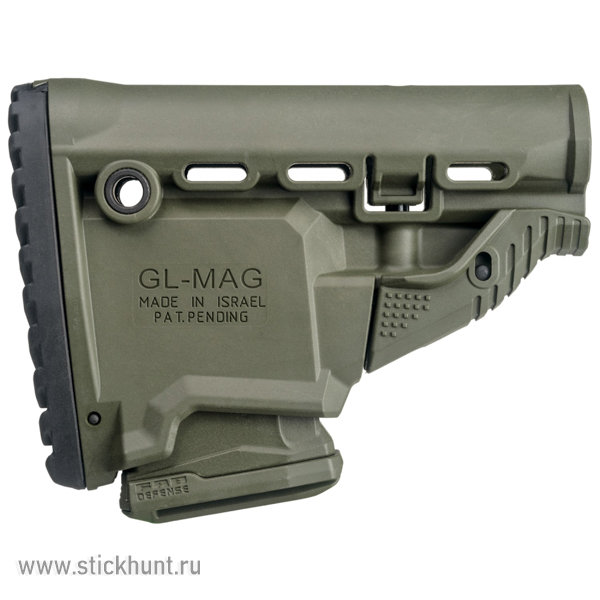 Приклад полимерный с отсеком для магазина M4 Fab Defense GL-MAG Зеленый