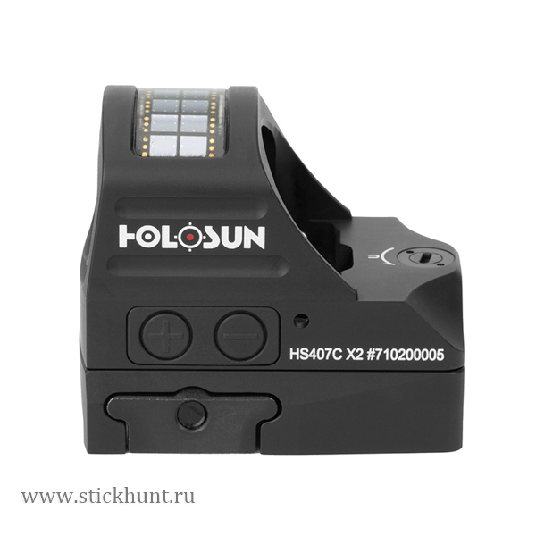 Прицел коллиматорный Holosun OpenReflex Micro HS407C X2 на Weaver / Picatinny с солнечной панелью открытый