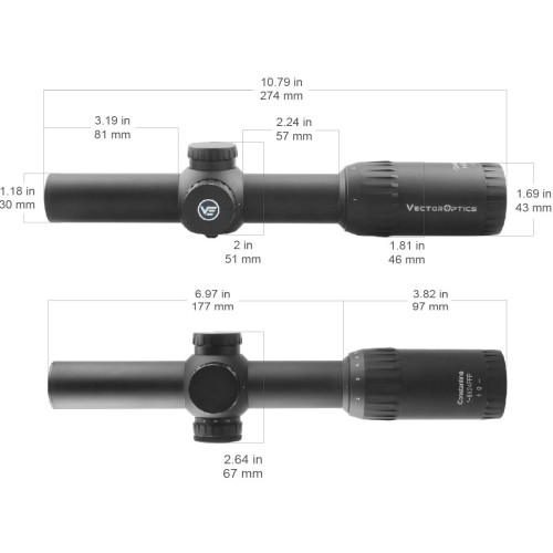 Прицел оптический Vector Optics Constantine 1-8X24 IR FFP FP WP (SCFF-32) Сетка EHT Mil
