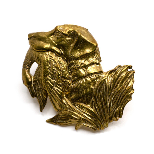 Значок Собака с добычей Латунь