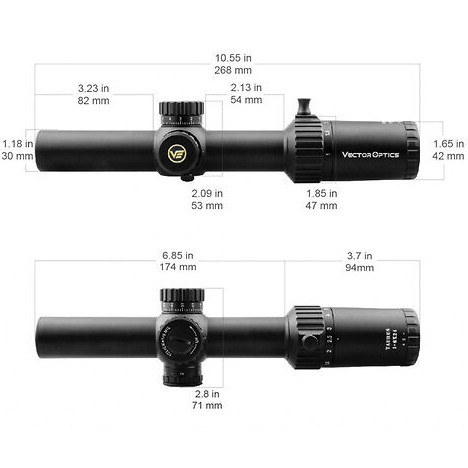 Прицел оптический Vector Optics Taurus 1-6X24 IR FFP FP WP (SCFF-27P) Сетка Tactical Dot Mil