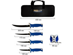 Набор филейных ножей AccuSharp Fillet Knife Kit (4 ножа, точилка, кейс)