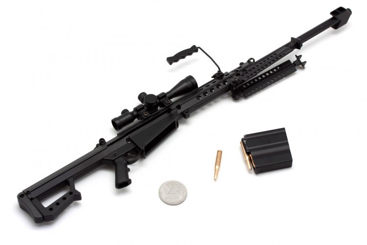 Модель сувенирная в виде оружия Microgun L Barrett M82 Снайперская винтовка Черный
