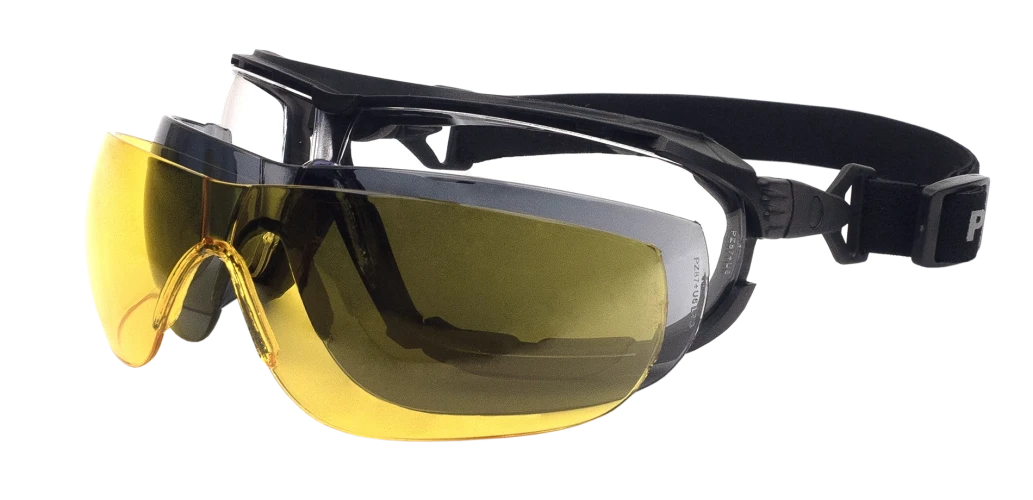 Очки баллистические стрелковые PMX Power G-7700 KIT Прозрачные 96% Жёлтые 89% Серые 23%