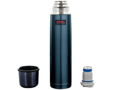 Термос для напитков THERMOS FBB-1000 BC 1L, нержавеющая сталь, клапан, крышка-чашка, Midnight Blue синий "ночное небо"