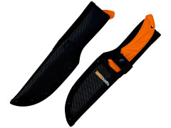 Нож AccuSharp Gut Hook Knife, разделочный, сталь 420, нейлоновый чехол, оранжевый