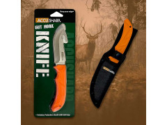 Нож AccuSharp Gut Hook Knife, разделочный, сталь 420, нейлоновый чехол, оранжевый