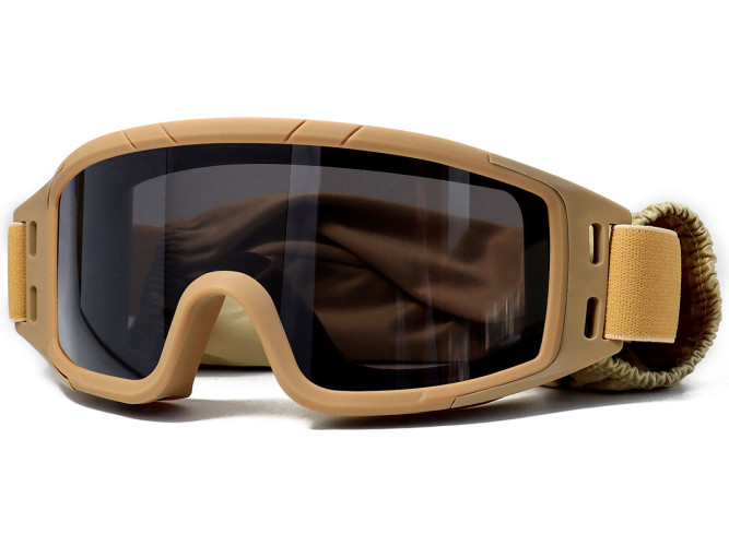 Очки-маска баллистические тактические ShotTime Puma, защитная, оправа хаки, линза серая