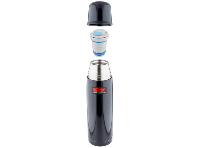 Термос для напитков THERMOS FBB-500 BC Midnight Blue 0.5L, нержавеющая сталь, клапан, крышка-чашка, синий "ночное небо"