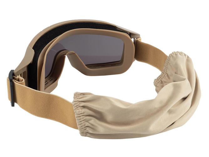 Очки-маска баллистические тактические ShotTime Puma, защитная, оправа хаки, линза: прозрачная, желтая, серая, чехол