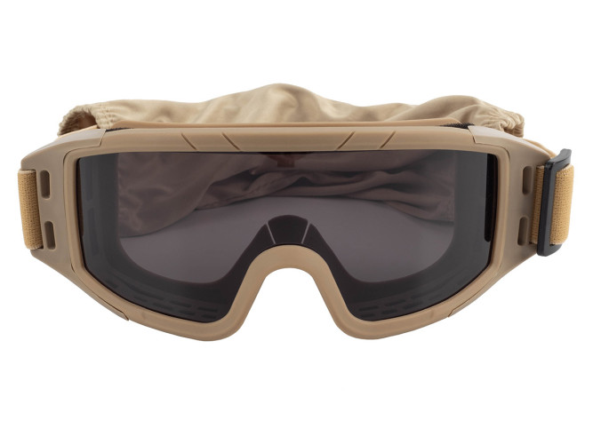 Очки-маска баллистические тактические ShotTime Puma, защитная, оправа хаки, линза: прозрачная, желтая, серая, чехол