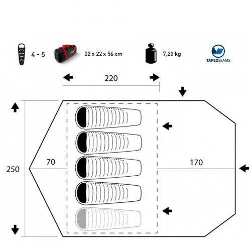 Палатка туристическая Trimm Camp II для 5 человек Синий