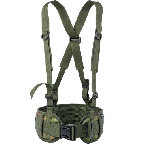 Пояс тактический RusForce TPlus (T010411) с плечевыми лямками Мультикам (Зелёный)