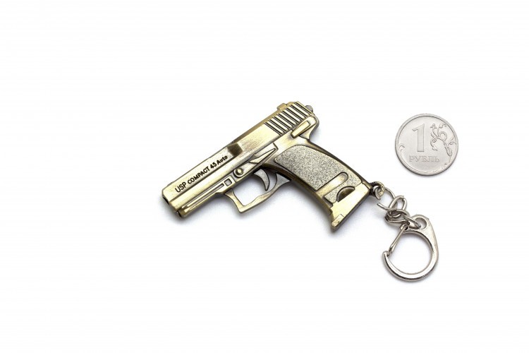 Брелок Microgun S Пистолет Heckler and Koch USP 45 Золотой