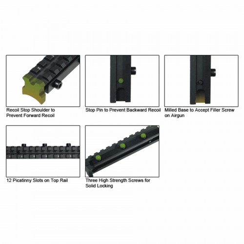 Планка Weaver Leapers UTG MNT-DN460 с призмы Ласточкин хвост на Weaver / Picatinny с компенсатором