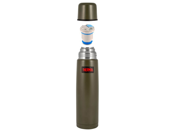 Термос для напитков THERMOS FBB-750 AG 0.75L, нержавеющая сталь, клапан, крышка-чашка, Army Green