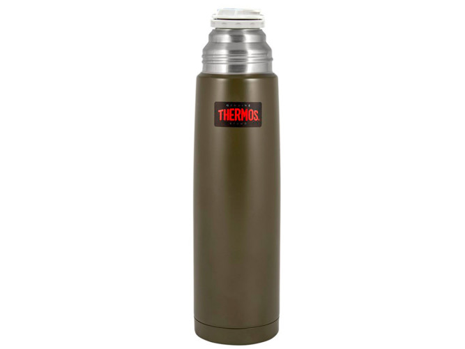 Термос для напитков THERMOS FBB-750 AG 0.75L, нержавеющая сталь, клапан, крышка-чашка, Army Green