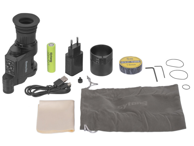 Цифровая насадка день/ночь Sytong HT-66 1920x1080 D16мм,на окуляр D45мм,ИК фонарь 850nm,зум x4/x6/x8/x10/x12/x14,18650х1