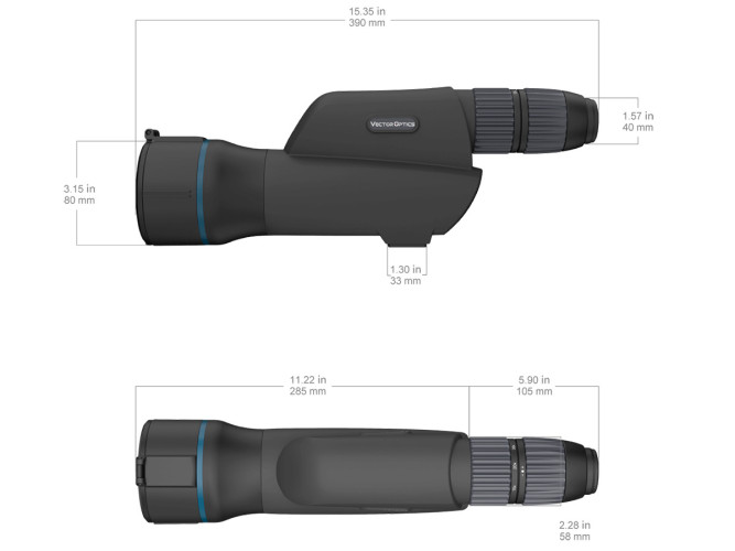 Труба зрительная Vector Optics Continental 20-60x80 ED Сетка MIL FFP Черный