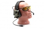 Наушники активные стрелковые Earmor ME5-GN-NOGEL c микрофоном и кабелем для тангенты 22-82 ДБ Хаки