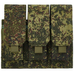 Подсумок поясной Rusforce Tactical Pouch Triple закрытый для 3-х магазинов АК Цифра