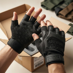 Перчатки тактические Outdoor Gloves Adventure укороченные прорезиненные Чёрный